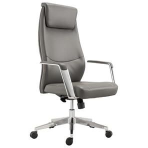 Офисное кресло BRABIX PREMIUM "Jazz EX-757", синхромеханизм, алюминий, экокожа, серое, 532490 в Глазове