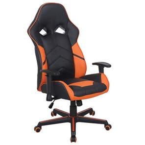 Офисное кресло BRABIX "Storm GM-006", регулируемые подлокотники, экокожа, черное/оранжевое, 532502 в Сарапуле