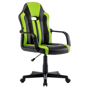 Кресло компьютерное BRABIX "Stripe GM-202", экокожа, черное/зеленое, 532511 в Глазове