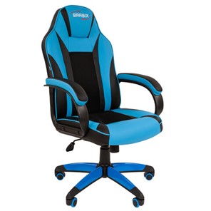 Кресло для приемных и переговорных BRABIX "Tanto GM-171", TW/экокожа, черное/голубое, 532575, 7083503 в Глазове