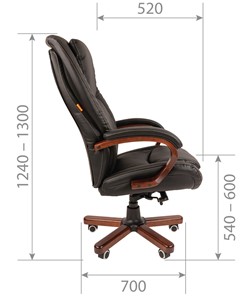 Компьютерное кресло CHAIRMAN 408 кожа черная в Ижевске - предосмотр 2