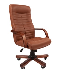 Офисное кресло CHAIRMAN 480 WD, экокожа, цвет коричневый в Глазове