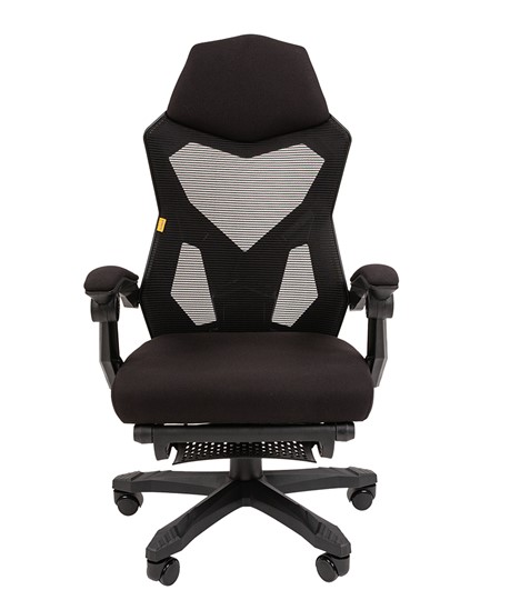 Офисное кресло CHAIRMAN 571 с подставкой для ног , Сетчатый акрил черный / Полиэстер черный в Ижевске - изображение 1