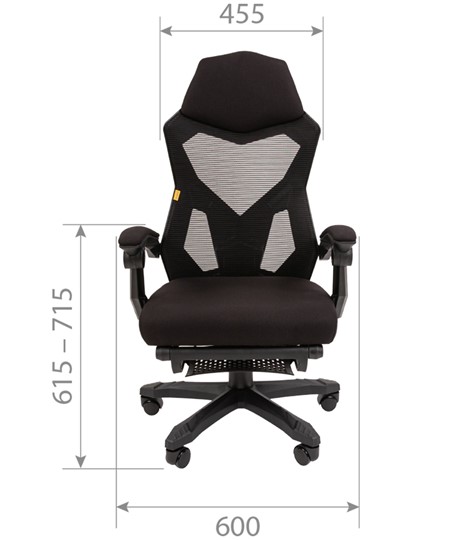 Офисное кресло CHAIRMAN 571 с подставкой для ног , Сетчатый акрил черный / Полиэстер черный в Ижевске - изображение 6