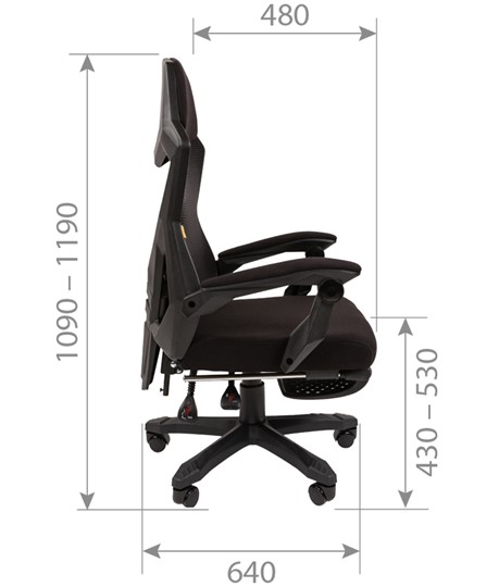 Офисное кресло CHAIRMAN 571 с подставкой для ног , Сетчатый акрил черный / Полиэстер черный в Ижевске - изображение 7