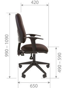 Офисное кресло CHAIRMAN 661 Ткань стандарт 15-21 черная в Сарапуле - предосмотр 4
