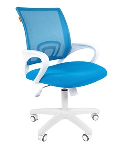 Кресло компьютерное CHAIRMAN 696 white, tw12-tw04 голубой в Сарапуле