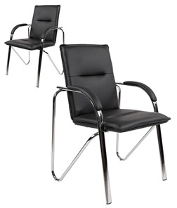 Кресло офисное CHAIRMAN 851 экокожа черная (2 шт. в комплекте) в Сарапуле