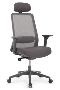 Кресло компьютерное Design WORK W-218C, Серый пластик/Серая сетка в Сарапуле