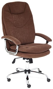 Кресло компьютерное SOFTY LUX флок, коричневый, арт.13595 в Глазове