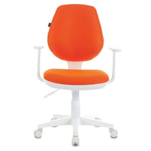 Компьютерное кресло Brabix Fancy MG-201W (с подлокотниками, пластик белый, оранжевое) 532410 в Ижевске