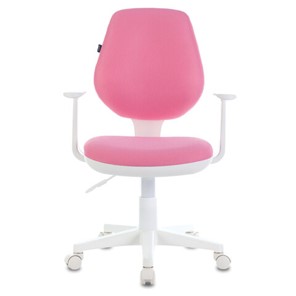 Кресло офисное Brabix Fancy MG-201W (с подлокотниками, пластик белый, розовое) 532409 в Сарапуле