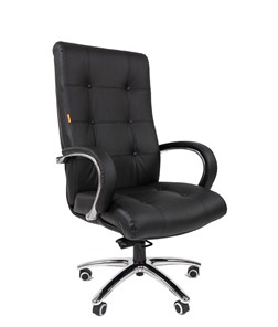 Кресло офисное CHAIRMAN 424 Кожа черная в Сарапуле