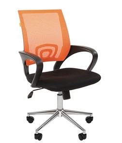 Кресло компьютерное CHAIRMAN 696 CHROME Сетка TW-66 (оранжевый) в Глазове