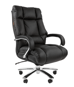 Кресло офисное CHAIRMAN 405 черное нат.кожа/экокожа в Сарапуле