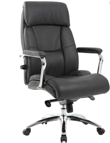 Кресло из натуральной кожи BRABIX PREMIUM "Phaeton EX-502", хром, черное, 530882 в Сарапуле