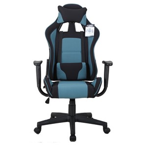 Кресло офисное Brabix GT Racer GM-100 (две подушки, ткань, черное/голубое) 531818 в Сарапуле - предосмотр