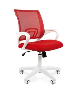 Компьютерное кресло CHAIRMAN 696 white, ткань, цвет красный в Глазове