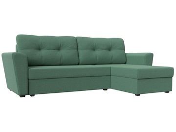 Угловой диван для гостиной Амстердам Лайт, Амур зеленый (рогожка) в Сарапуле
