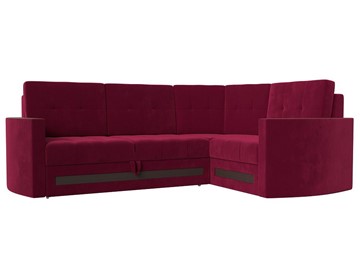 Угловой раскладной диван Белла, Бордовый (Микровельвет) в Сарапуле