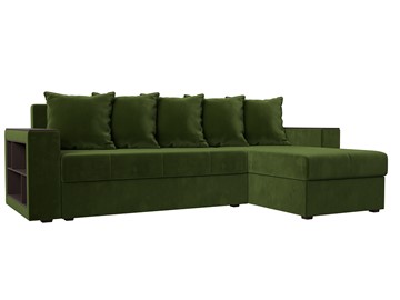 Угловой раскладной диван Дубай Лайт, Зеленый (микровельвет) в Сарапуле
