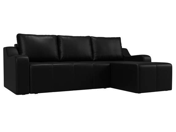 Угловой раскладной диван Элида, Черный (экокожа) в Сарапуле - изображение