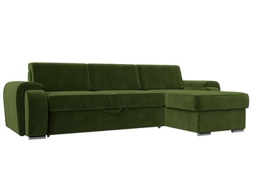 Угловой раскладной диван Лига-025, Зеленый (Микровельвет) в Глазове