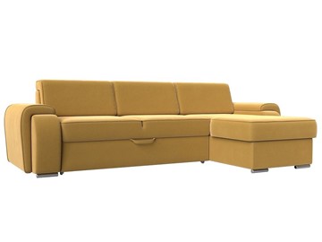Угловой раскладной диван Лига-025, Желтый (Микровельвет) в Ижевске