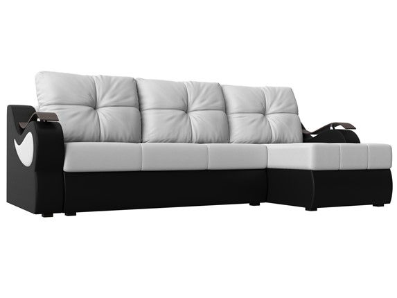 Угловой диван Меркурий, Белый/черный (экокожа) в Сарапуле - изображение