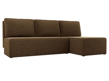Угловой раскладной диван Поло, Коричневый (микровельвет) в Сарапуле