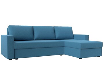 Угловой диван с оттоманкой Траумберг Лайт, Амур голубой (Рогожка) в Глазове