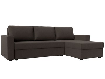 Угловой диван с оттоманкой Траумберг Лайт, Амур коричневый (Рогожка) в Глазове