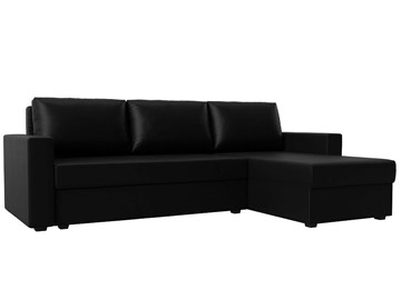 Угловой диван с оттоманкой Траумберг Лайт, Черный (Экокожа) в Сарапуле