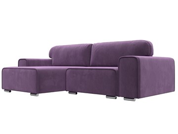 Угловой диван с оттоманкой Лига-029, Сиреневый (Микровельвет) в Глазове