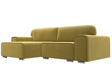 Угловой диван с оттоманкой Лига-029, Желтый (Микровельвет) в Сарапуле