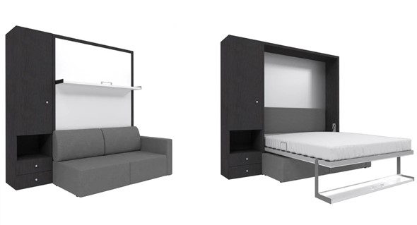 Диван Кровать-трансформер Smart (ШЛ+КД 1400), шкаф левый, правый подлокотник в Глазове - изображение