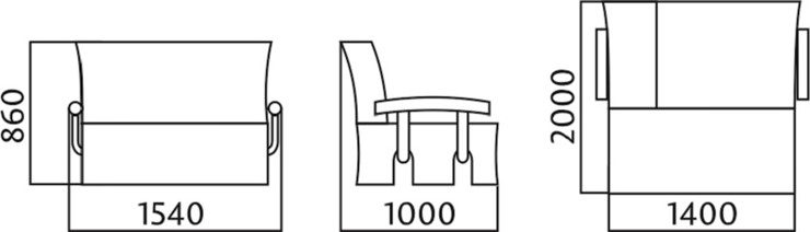 Прямой диван Аккордеон с боковинами, спальное место 1400 в Глазове - изображение 4