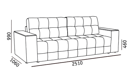 Прямой диван Элегант БД 2022 в Сарапуле - изображение 4