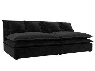 Прямой диван Лига-040, Черный (Велюр) в Сарапуле