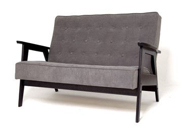 Прямой диван Ретро, двухместный (Темный тон / RS 15 - темно-серый) в Сарапуле