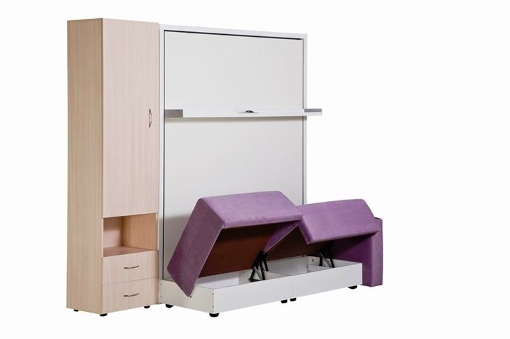 Диван Кровать-трансформер Smart (ШЛ+КД 1400+ШП), 2 шкафа, без подлокотников в Сарапуле - изображение 4