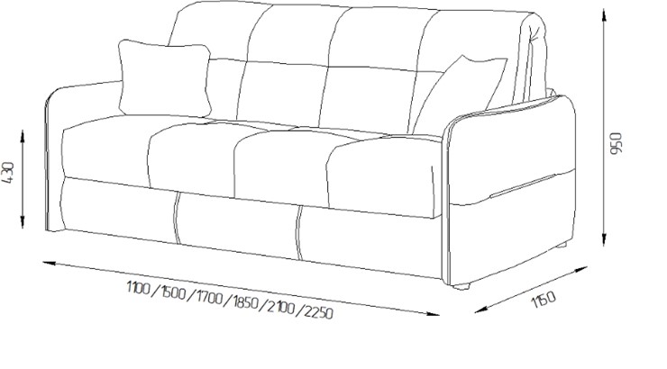 Прямой диван Токио 2 130 (ППУ) в Сарапуле - изображение 7
