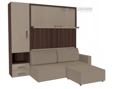 Подъемная кровать Кровать-трансформер Smart (ШЛ+КД 1400+Пуф), шкаф левый, правый подлокотник в Сарапуле