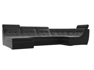 Модульный П-образный диван Холидей люкс, Черный (экокожа) в Сарапуле