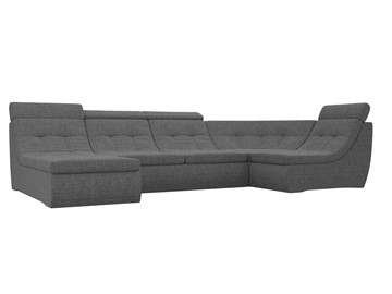 Модульный П-образный диван Холидей люкс, Серый (рогожка) в Сарапуле