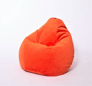 Кресло-мешок Груша большое, велюр однотон, оранжевое в Глазове
