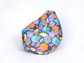 Кресло-мешок Груша среднее, велюр принт, геометрия в Сарапуле