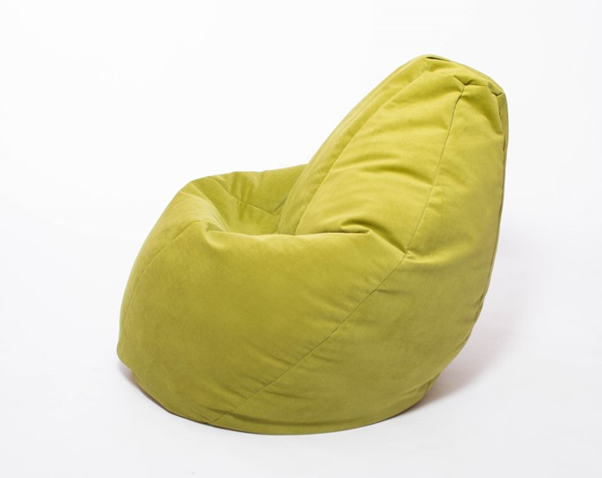 Кресло-мешок Груша малое, велюр однотон, травянное в Сарапуле - изображение 2