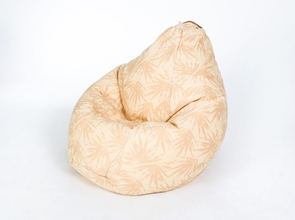 Кресло-мешок Груша малое, жаккард, бежевые листья в Сарапуле - изображение
