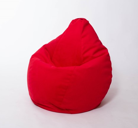 Кресло-мешок Груша большое, велюр однотон, красное в Сарапуле - изображение